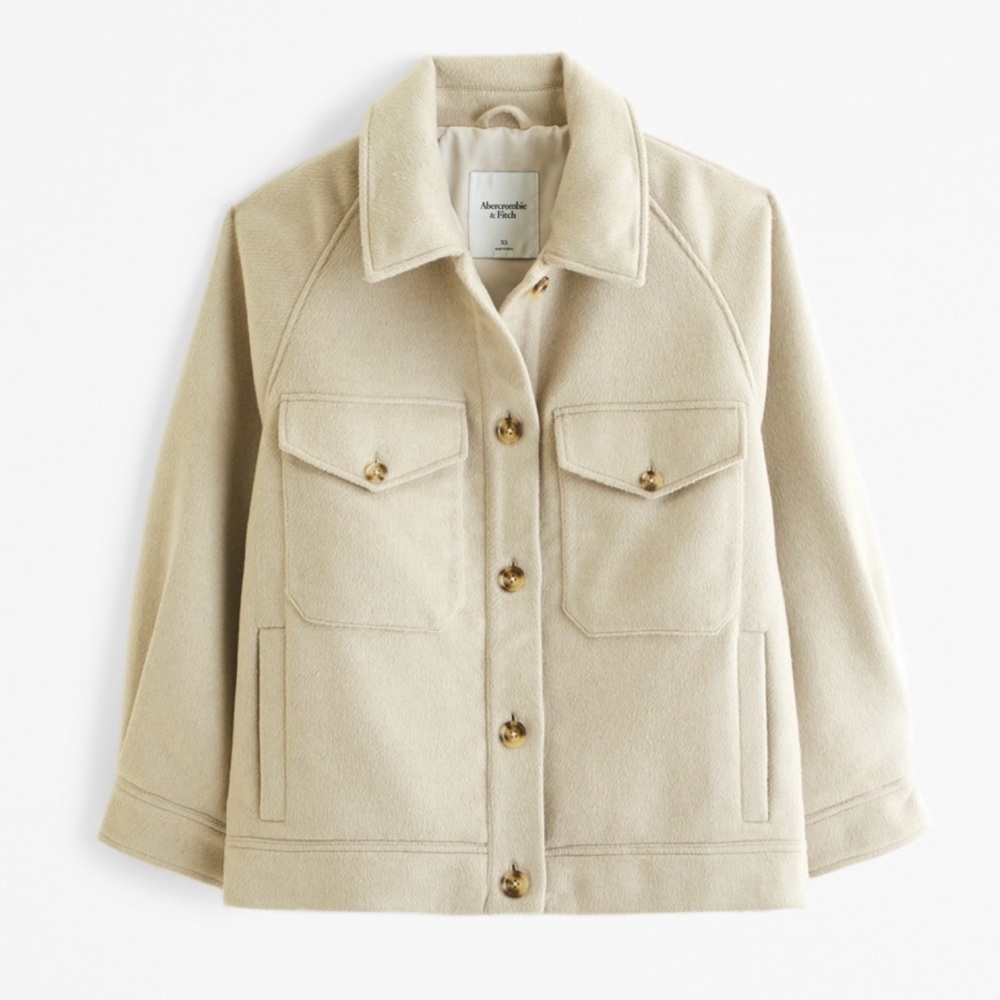 Wool-Blend Utility Shirt Jacket